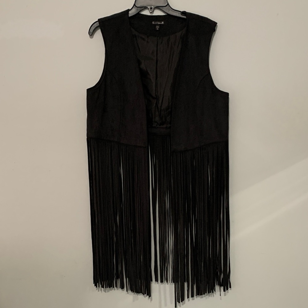 Express Black Vest with Fringe